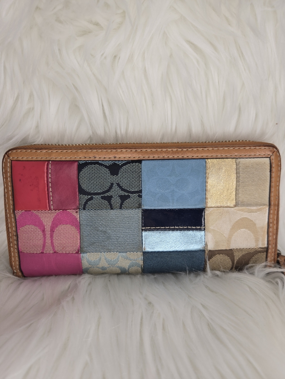Coach Spring Patchwork Zip Wallet Vintage